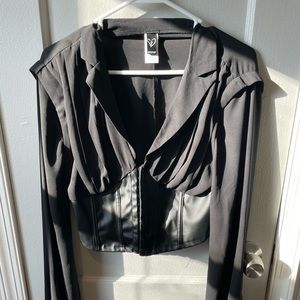 Black Cropped Blouse
